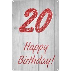 Blechschild - Happy Birthday 20