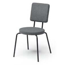 Option Stuhl grau - runder Sitz - Lehne eckig