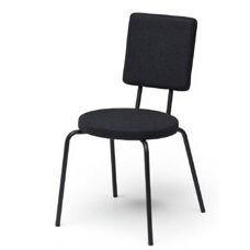 Option Stuhl schwarz - runder Sitz - Lehne eckig