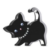 Panther M schwarz - Figur mit Swarovskikristallen