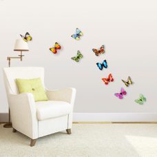 Wandtattoo 3D Colourful Butterflies Wandsticker