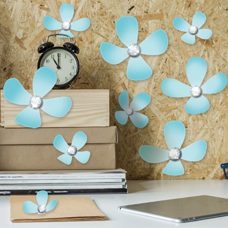 Walplus Wand-Tattoo Crystal 3D Flowers Blue mit Swarovski-Kristallen