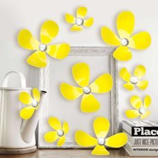 Walplus Wand-Tattoo Crystal 3D Flowers gelb mit Swarovski-Kristallen