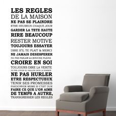 Wandtattoo House Rules Quote (FR) Wandsticker